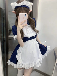 Akihara Japanese Style Maid Costume Cute Two-Dimensional Lolita Maid Suit Cosplay Dress