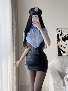 Women's Cosplay Costume Sexy Pure Desire Office Secretary Costume Role-Playing Female Police Uniform Spicy Female Instructor Cos