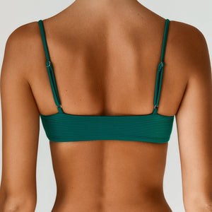 201 European and American Ladies Hot Bikini Big V Solid Color Two-Piece Swimsuit Women's Sexy Satanbikini