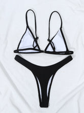 Load image into Gallery viewer, 2020 European and American New Solid Sunken Stripe Three-Point Bikinis Sexy Thong Swimsuit Beach Vacation Bikini
