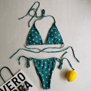 2022 New Bikinis European and American Triangle Soft Bag Lace-up Women Swimsuit Thong Swimsuit Sexy Bikini