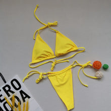 Load image into Gallery viewer, 2022 New Bikinis European and American Triangle Soft Bag Lace-up Women Swimsuit Thong Swimsuit Sexy Bikini
