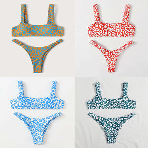 Women Bikini Push Up Padded Thong Swimsuit Cut Bathing Suit