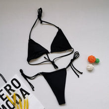 Load image into Gallery viewer, 2022 New Bikinis European and American Triangle Soft Bag Lace-up Women Swimsuit Thong Swimsuit Sexy Bikini
