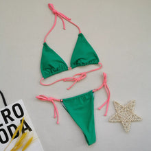 Load image into Gallery viewer, 2022 New Bikinis European and American Triangle Soft Bag Lace-up Women Swimsuit Thong Swimsuit Sexy Bikini
