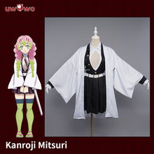 Load image into Gallery viewer, UWOWO Kimetsu no Yaiba Kimono Mitsuri Cosplay Costume S-XL Anime Kanjiro Mitsuri Dress Coat Role Play Outfit
