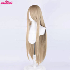 High Quality Anime 100Cm Long Staight Cosplay Wig Black White Red Pink Brown Gold Blue Blonde Purple Heat Resistant Hair Wigs
