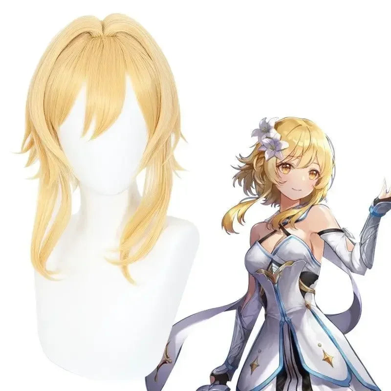 Genshin Impact Game Lumine Cosplay Costumes Halloween Carnival Party Clothes for Women Girls Cute Dress Suit Wig Full Sets
