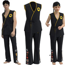 Load image into Gallery viewer, Kids Game Cosplay CostumeCobra Kai Cosplay Karate Cos Kid Aldult Black White Kimono Uniform Carnival Party Suit with Headband
