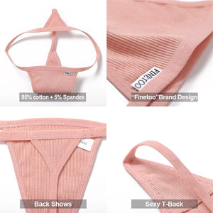 2PCS/Set Cotton Panties Sexy G-String Women&#39;s Underwear T-Back Lingerie for Female Panties Underpants Briefs Thong Intimates