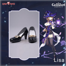 Load image into Gallery viewer, UWOWO Game Genshin Impact Cosplay Lisa Witch of Purple Rose The Librarian Cosplay Shoes Cosplay Boots
