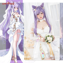 Load image into Gallery viewer, In Stock UWOWO Genshin Impact Keqing Cosplay Costume Exclusive Pure White Bride Wedding Dress Cosplay Halloween Costume
