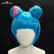 Load image into Gallery viewer, IN STOCK UWOWO Jinx Wig Gme LOL Jinx Buns Hair Arcane S2 Powder/Jinx Alternative Universe AU Cosplay wig Blue Hair
