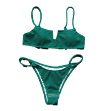 Load image into Gallery viewer, Bra Thong Bikini Split Swimsuit High-Elastic European and American Leopard Print Bikini Split Swimsuit Women
