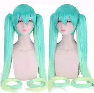 Cosplay Wig Long Heat Resistant Synthetic Hair Clip Ponytails Wigs