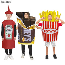 Load image into Gallery viewer, Cosplay French Fries Costumes for Kids Cos Snack Ketchup Tomato Paste Chocolates Butter Sauce Mustard Clothing Halloween Cos # 1
