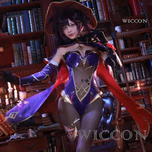 Load image into Gallery viewer, Anime Game Genshin Impact Mona Cosplay Costumes Jumpsuit Halloween Costume for Women Carnival Party Sexy Uniform Wig Clothing
