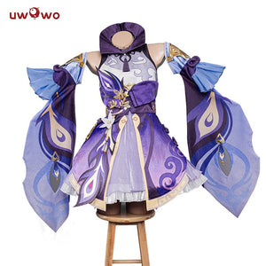 UWOWO Game Genshin Impact Keqing Cosplay Costume Ke Qing Keqing Outfit Yuheng Liyue Qixing Purple Costumes