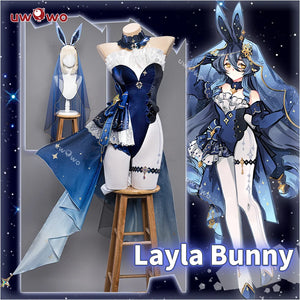 PRE-SALE UWOWO Layla Bunny Suit Cosplay Genshin Impact Fanart Layla Cute Bunny Ver. Cosplay Outfit