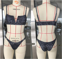 Load image into Gallery viewer, Bra Thong Bikini Split Swimsuit European and American Leopard Print Bikinis Split Swimsuit Women&#39;s Swimsuit
