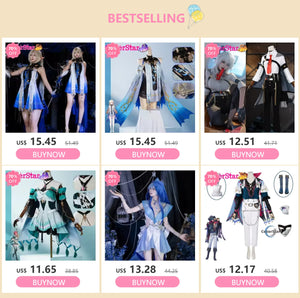 CoserStar-R Game Wuthering Waves WuWa Ciaccona Cosplay Costume Outfit Dress Carnival Halloween Party Role Play Wig Shoes