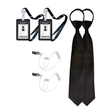 Load image into Gallery viewer, Security Guard Cosplay Costume including Black Glasses Earpiece And Neck Tie
