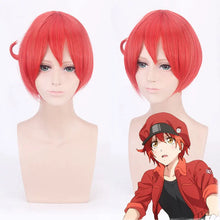 Load image into Gallery viewer, Synthetic Cosplay Wig Inspired By Cells At Work Platelet-White Cell-Red Cell-T Cell-Macrophage Costume Anime Party Hair
