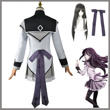 Load image into Gallery viewer, Anime Puella Magi Madoka Magica Akemi Homura Kaname Madoka Cosplay Costume Miki Sayaka  Sakura Kyouko Campus Uniform Wig Shoe
