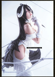 IN STOCK UWOWO Anime Albedo Cosplay Costume Halloween Christmas Costume Cos Women White Dress Albedoo Cosplay