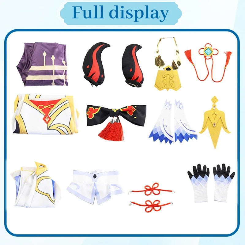 Genshin Impact Ganyu Cosplay Costume Adult Carnival Uniform  Anime Halloween Party Costumes Masquerade Women Game