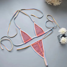 Load image into Gallery viewer, Sexy Mini Bra Sets Wirefree Ultra-thin Mesh Unlined Bra Brief Set Black Transparent 2 Pieces Halter Women&#39;s Exotic Lingerie Sets
