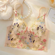 Load image into Gallery viewer, Sexy Embroidery Lingerie Lace Floral Women Underwear Bones Push Up Bra Romantic Girl Bras And Panties Set Female Beautiful Sets
