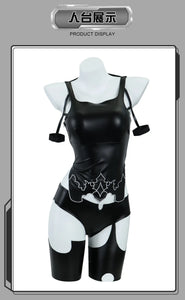 Game NieR:Automata A2 Cosplay Costume Wig Sexy Black Battle Suit For Women Girl Handsome Halloween Party A2 Role Play Outfit