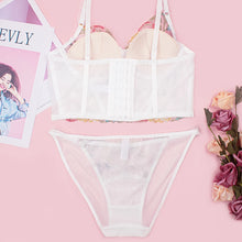 Load image into Gallery viewer, Sexy Embroidery Lingerie Lace Floral Women Underwear Bones Push Up Bra Romantic Girl Bras And Panties Set Female Beautiful Sets
