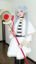Load image into Gallery viewer, HOLOUN Frieren Beyond Journey&#39;s End Anime Frieren Cosplay Costume Shawl Cloak Dress Wig Grey Ponytail Rose Net Christmas
