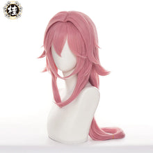 Load image into Gallery viewer, UWOWO Yae Miko Cosplay Wig Genshin Impact Inazuma Yae Miko Cosplay Hair 80cm Pink Long Hair Heat Resistant Halloween Cosplay Wig
