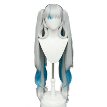 Load image into Gallery viewer, UWOWO Jinhsi Wig Game Wuthering Waves WuwWa Jinhsi  Cosplay Wig With Tonytail Long Hair Gray and Blue Hair
