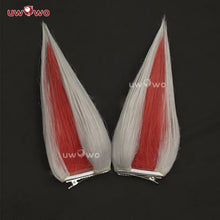 Load image into Gallery viewer, UWOWOW Ahri Wig Game League of Legends/LOL: Immortalized Legend Ahri Cosplay Wig Long Hair with Ear White Silver Hair 80CM
