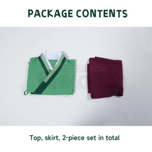 HOLOUN The Apothecary Anime Maomao Cosplay Costume Wig Elastic Skirt Green Top Rose Net Synthetic Fiber Cos Convention Gift