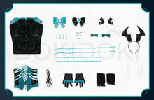 Load image into Gallery viewer, MIKUU Cosplay Costume Game Cosplay DokiDoki-R Mikku Cosplay Women Cute Black Green Lolita Dress Costume Mikuu Cosplay Wig

