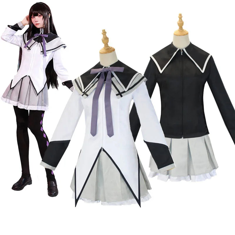 Anime Magical Girl Puella Magi Madoka Magica Homura Akemi Kaname Madoka Cosplay Costume Fighting Uniforms for Mahou Shoujo