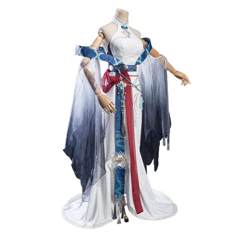 IN STOCK UWOWO Shenhe Cosplay Game Genshin Impact Fanart Shenhe 'Ink Feather Elegance' Cosplay Costume Chinese Halloween Costume
