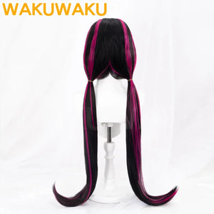 Draculaura Wig Anime Cosplay WakuWaku Women Cute Long Hair Draculaura Ula Cosplay Earrings Halloween Christmas