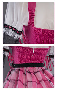 IN STOCK UWOWO Draculauraa Cosplay Costume Pink Suit Vampiree Female Little Devil Cosplay With Cape Hat Halloween Costumes
