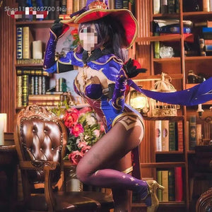 Game Genshin Impact Mona Anime Cosplay Costumes Halloween Costume for Women Ganyu Cosplay Feminino Uniform Suit Wig Clothing