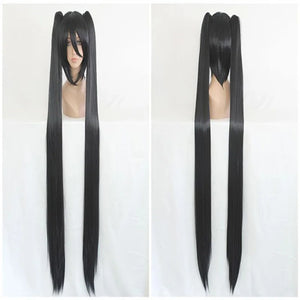 HAIRJOY Synthetic Hair Long Straight Green Cosplay Wig with 2 Clips in ponytails Vocaloid Hatsune Miku Costume Wig
