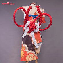 Load image into Gallery viewer, In Stock UWOWO Yoimiya Cosplay with Bow Game Genshin Impact Cosplay Female Fashion Battle Dress Halloween Costume Women Outfits
