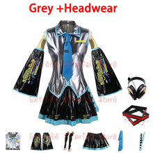 Load image into Gallery viewer, European Size Optimized Version Miku Cosplay Costume Full Set Mikuo Cosplay Dress Uniform  Headwear Props Miku Cosplay Suits
