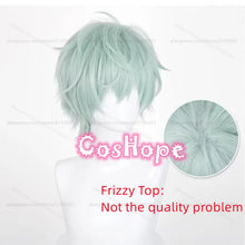 Load image into Gallery viewer, TILL Cosplay Wig 32cm Short Frizzy Green Wig Cosplay Anime Cosplay Wigs Heat Resistant Synthetic Wigs for Halloween Costume
