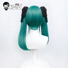 Load image into Gallery viewer, Vampire Miku Cosplay Costumes  Wig Cute Vampire Costume HSIU 45CM Blue-green double ponytail short hair Pink kawaii dress
